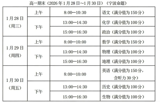 定了！宁波多地公布中小学期末考试时间和寒假时间