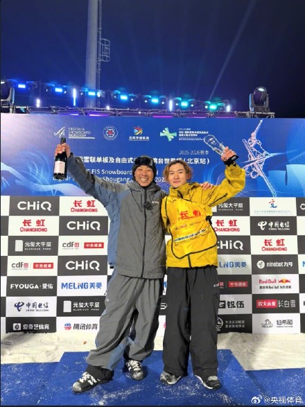 苏翊鸣晒水晶球奖杯