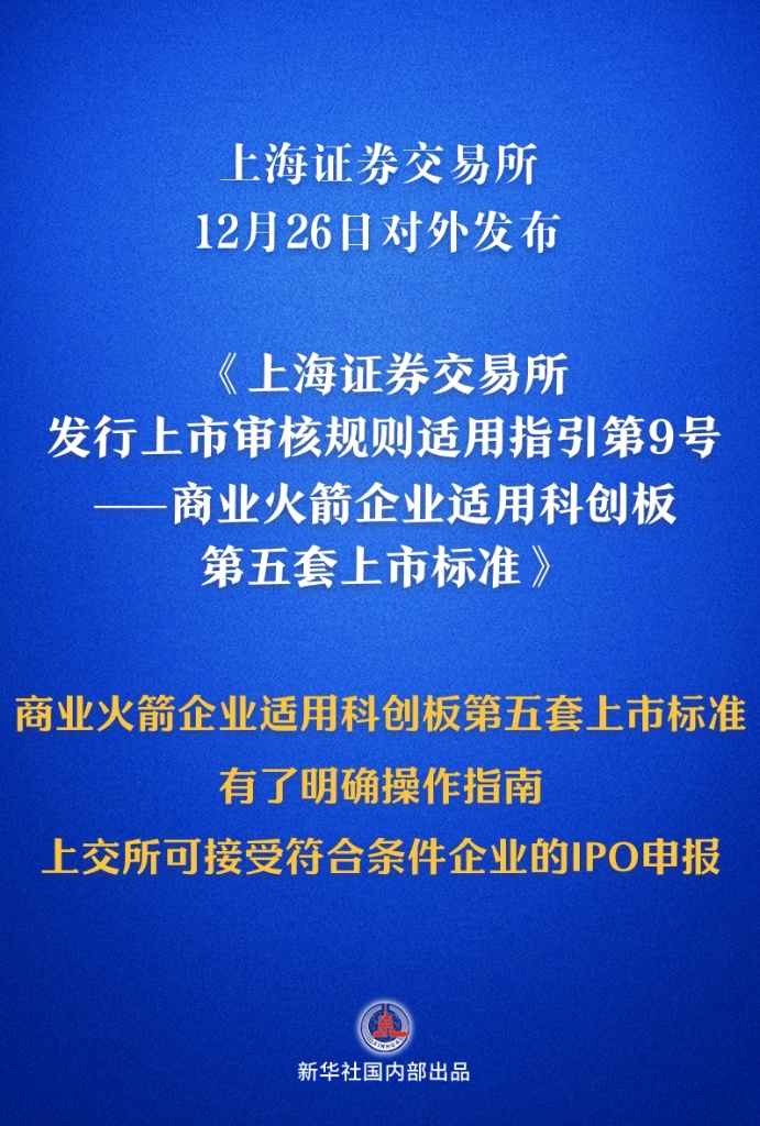 商业火箭企业适用科创板第五套上市标准有了操作指南