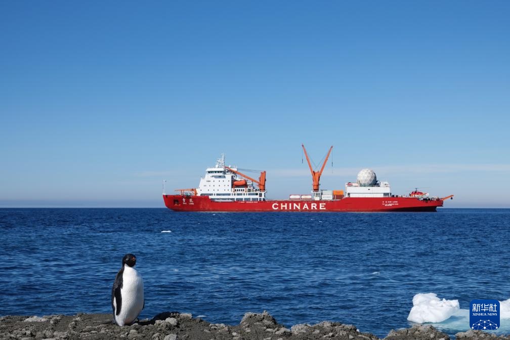 第42次南极考察｜“雪龙”号抵达秦岭站开始卸货