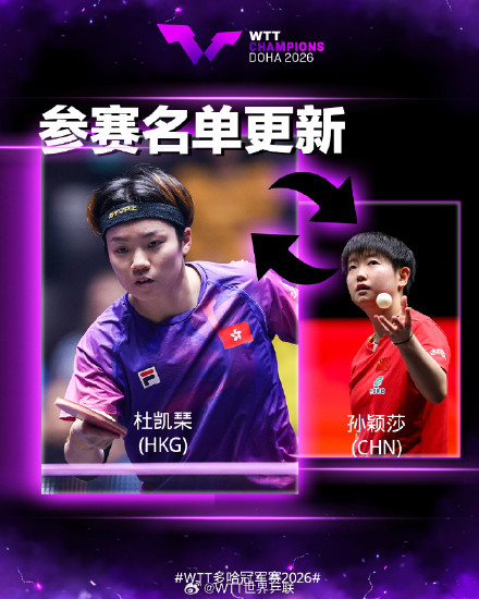 孙颖莎不参加2026多哈冠军赛