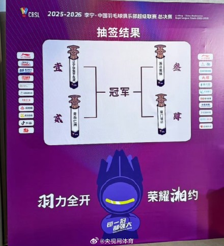 羽超联赛总决赛对阵出炉