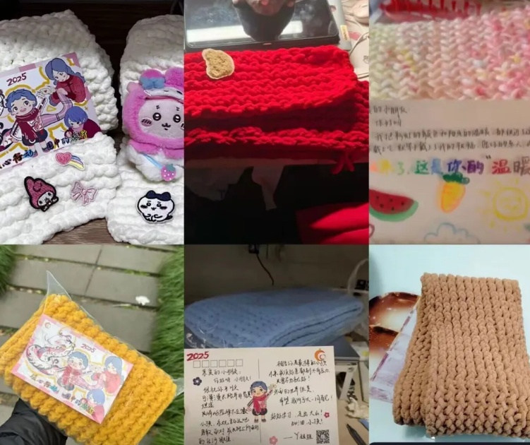 “我是新手可能织得不是那么好，但是我真是织了好久好久”