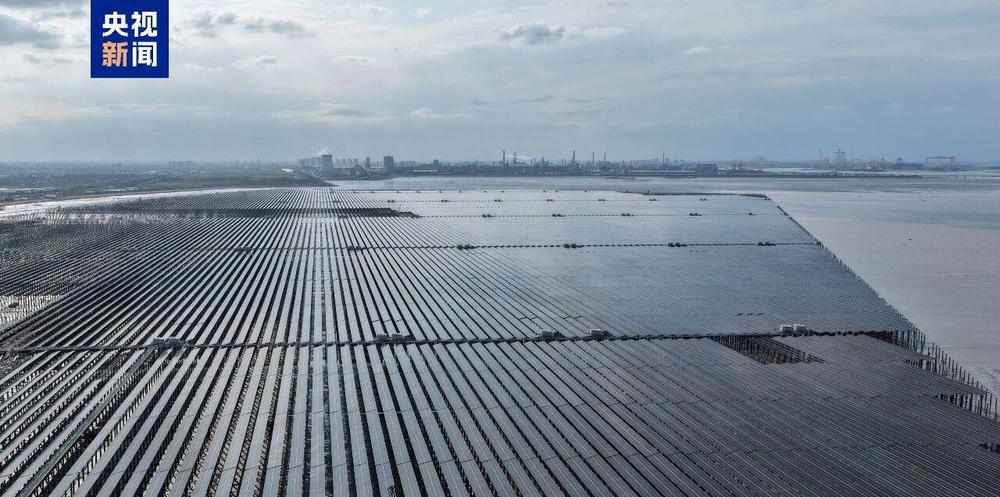 水上发电、水下养殖 江苏沿海最大渔光互补光伏项目并网发电