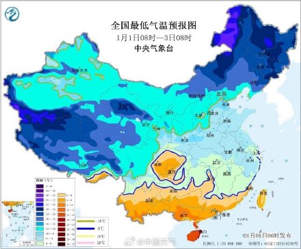 寒潮预警继续发布 江西福建等地部分地区降温可达10℃