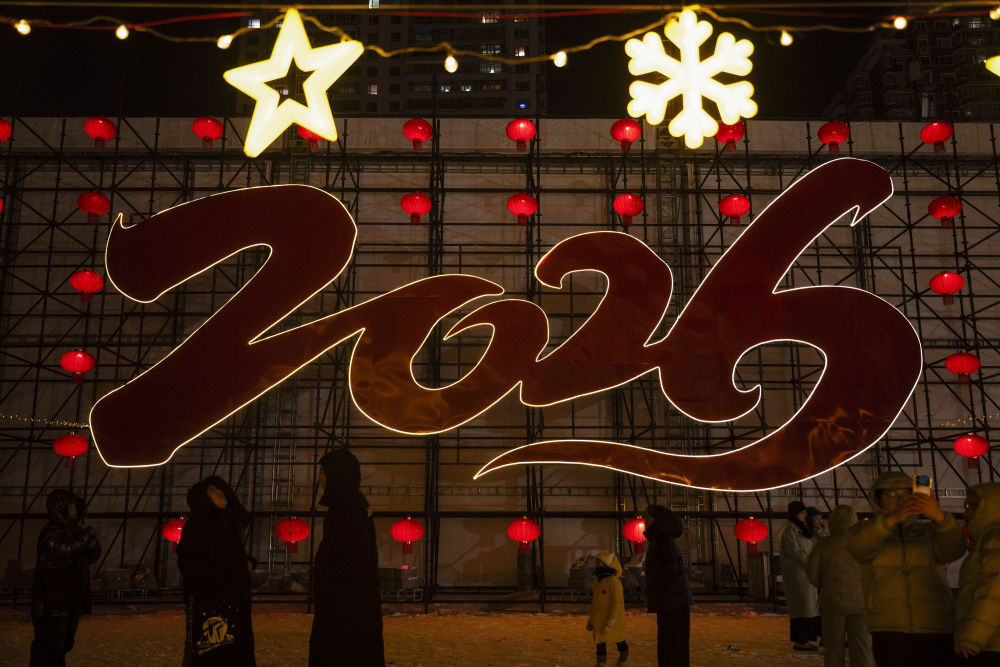 中外游客相聚“尔滨”体验冰雪跨年