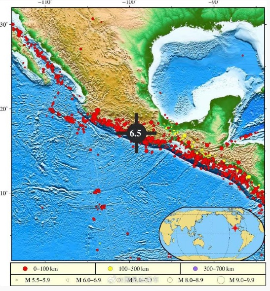 墨西哥发生6.5级地震!已启动海啸预警 墨西哥发生6.5级地震!已启动海啸预警