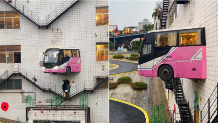 重庆“大巴穿墙而出停在8楼”景观走红,安全性遭质疑,当地:房屋安全鉴定合法合规 重庆“大巴穿墙而出停在8楼”景观走红,安全性遭质疑,当地:房屋安全鉴定合法合规