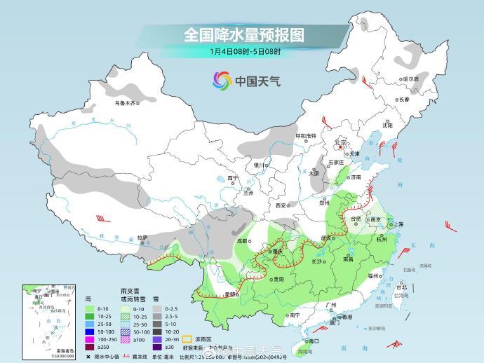 长江中下游等地有大范围降雨 明起全国大部晴多雨少