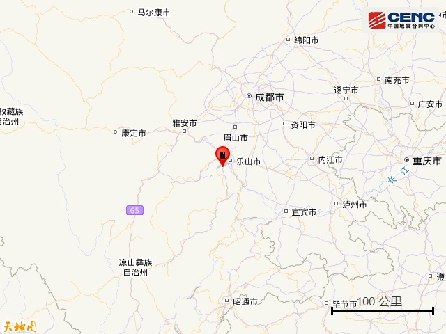 四川乐山市沙湾区发生3.2级地震，震源深度12千米