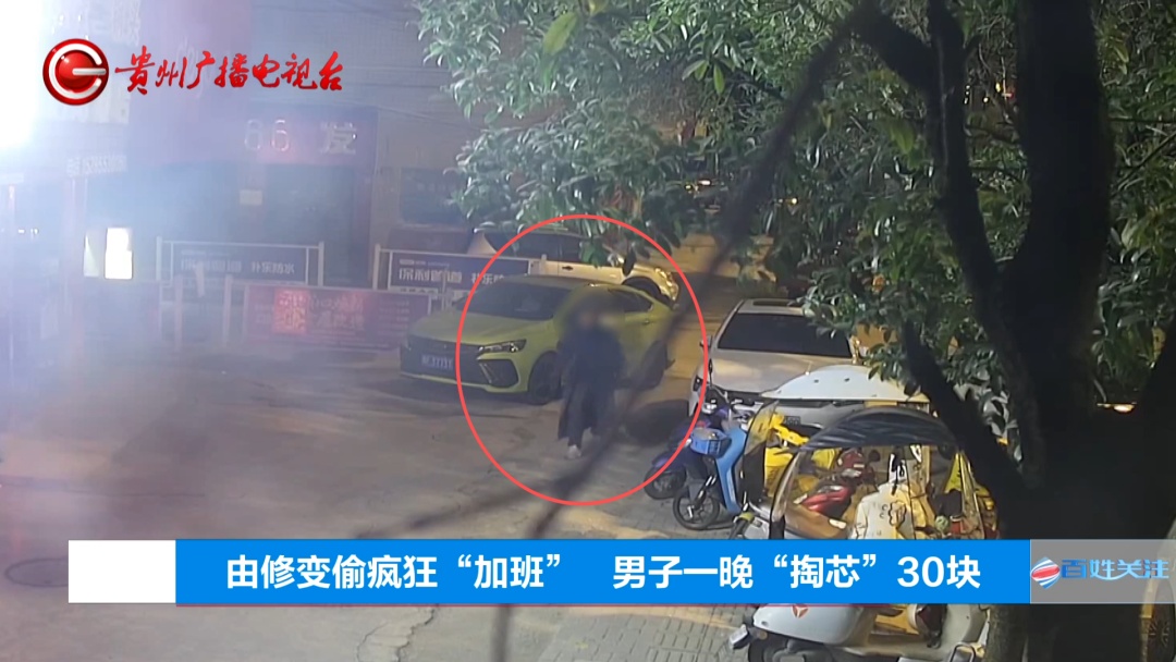 贵阳一修车工深夜“加班”，疯狂盗取30块电瓶，还“换装”逃避侦查...