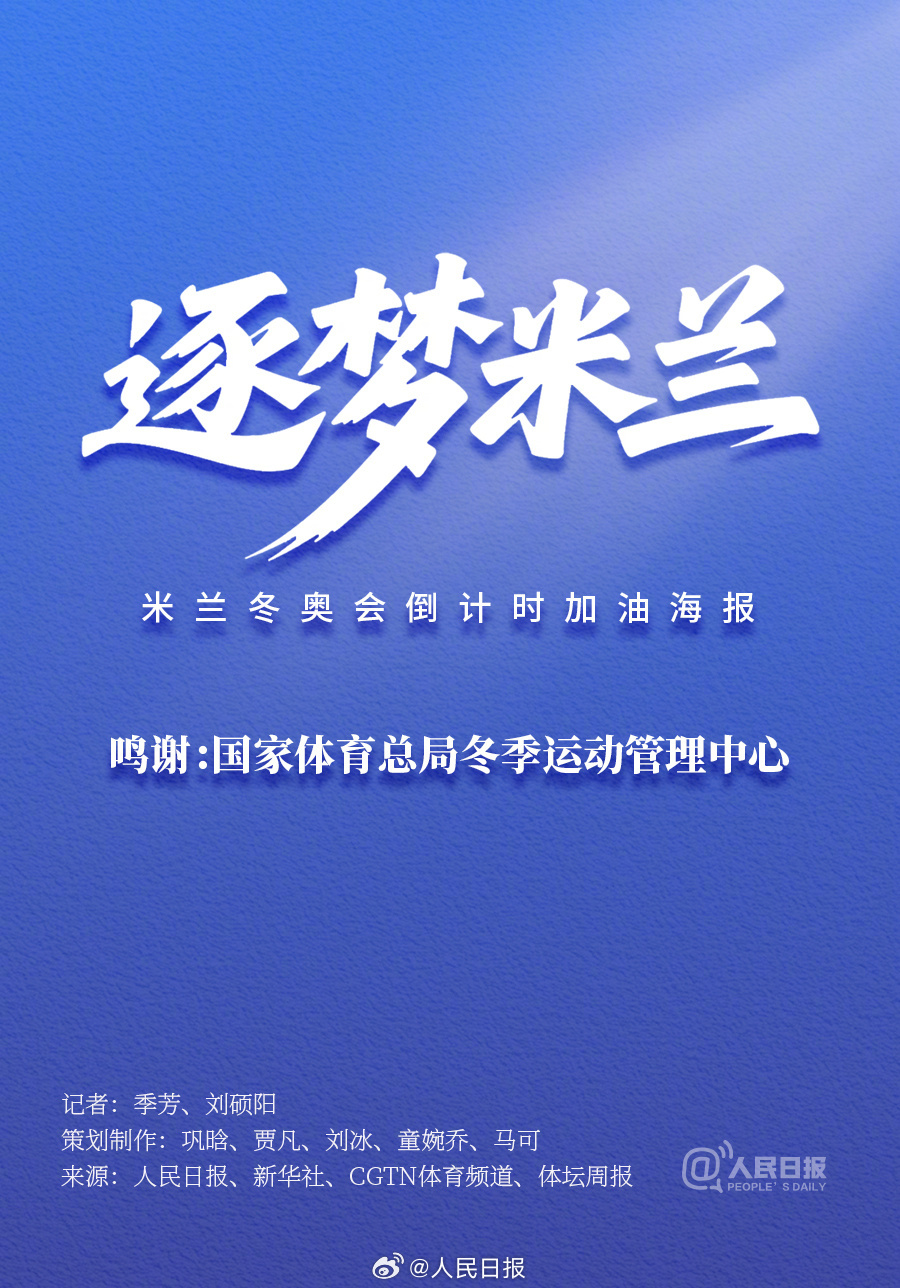 备赛冲刺！中国冰雪逐梦米兰加油海报