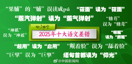 为啥这些字词入选十大语文差错