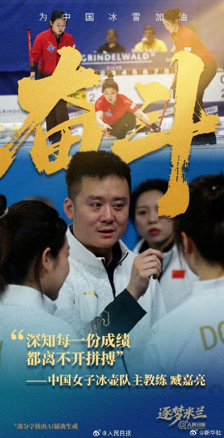 冲刺！中国冰雪健儿米兰加油海报
