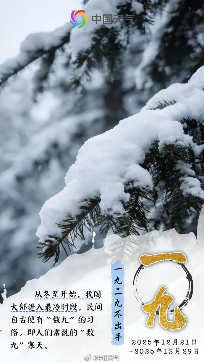 今起进入最冷三九天！