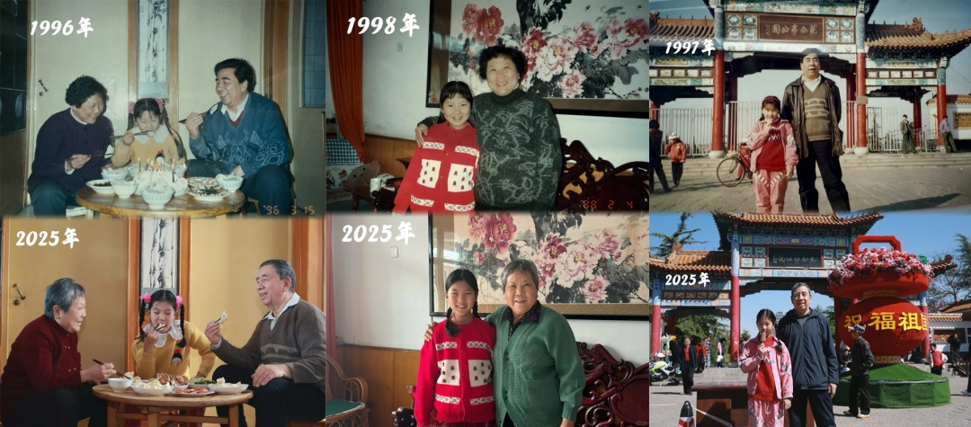 “女儿穿上我儿时的衣服，这是姥姥收藏了三十年的爱呀……”