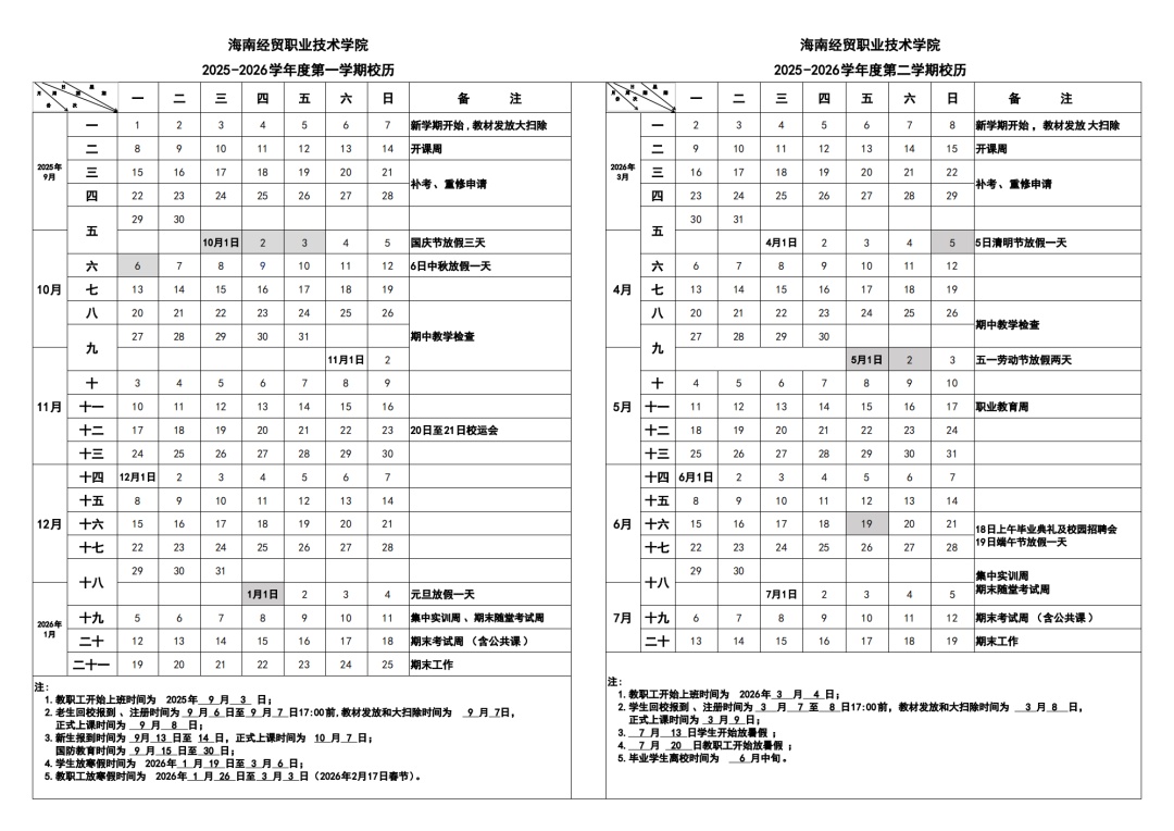 海南部分高校2026年寒假时间来了! 海南部分高校2026年寒假时间来了!