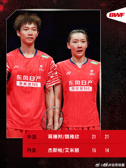 中国队提前锁定大马赛混双冠军
