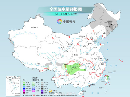 东北降雪频繁 其余大部降水稀少