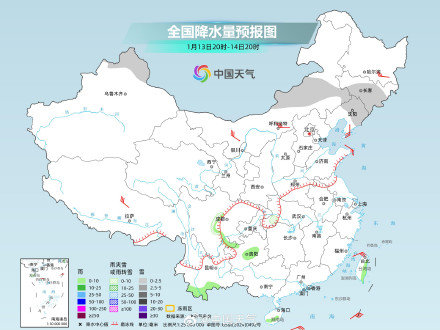东北降雪频繁 其余大部降水稀少