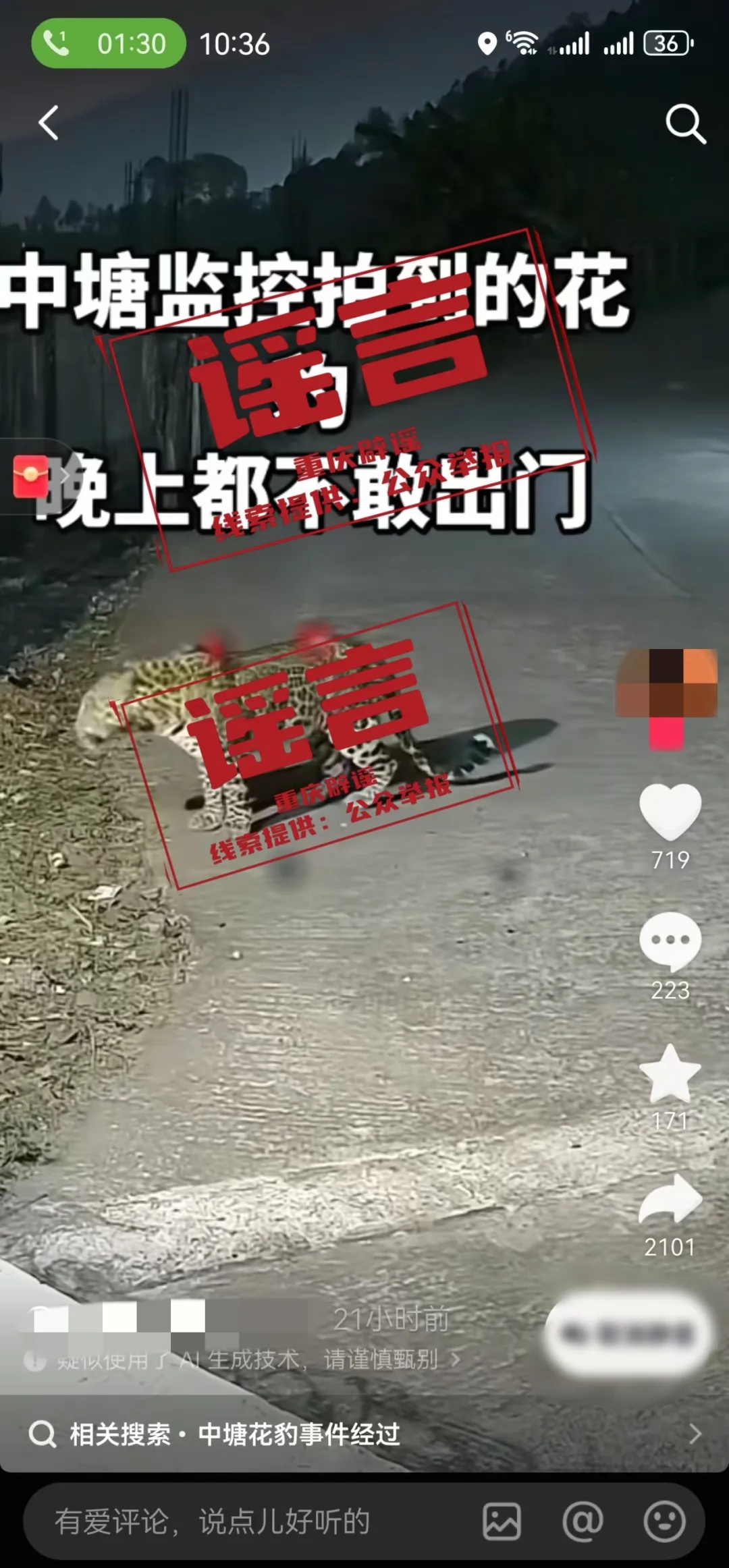 重庆一地有花豹出没？当地回应