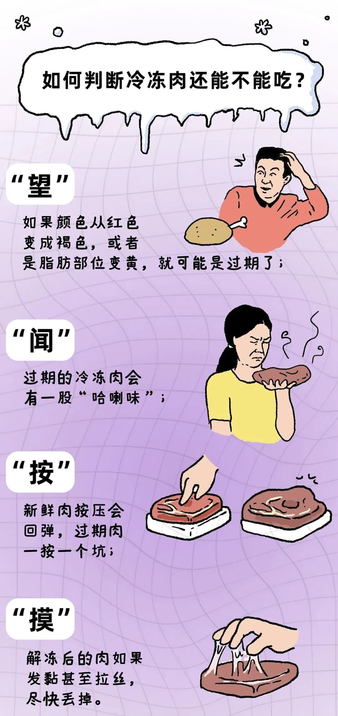 冰箱里的冻肉变成这样,建议直接扔→ 冰箱里的冻肉变成这样,建议直接扔→