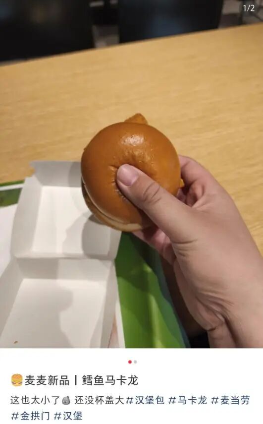 "汉堡小成马卡龙"？网友集体吐槽，麦当劳回应