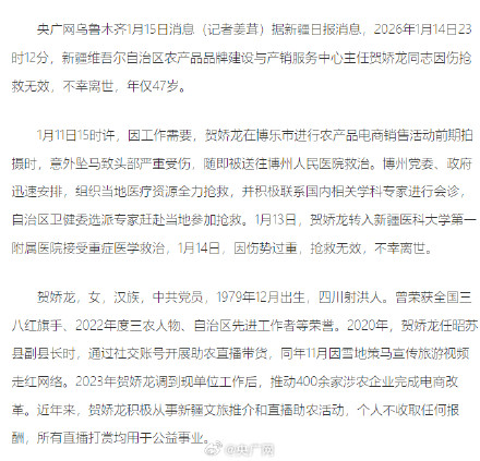 贺娇龙离世系坠马致头部重伤