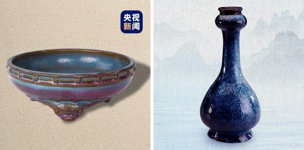 古人将翠鸟羽毛绘在瓶子上