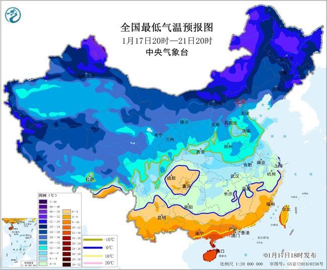 寒潮蓝色预警：黄淮江淮江汉江南等局地降温可达16℃以上