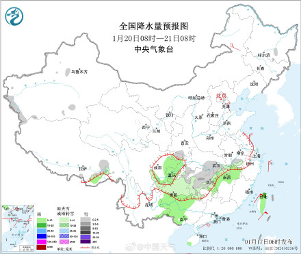 19日中东部进入雨雪最强时段