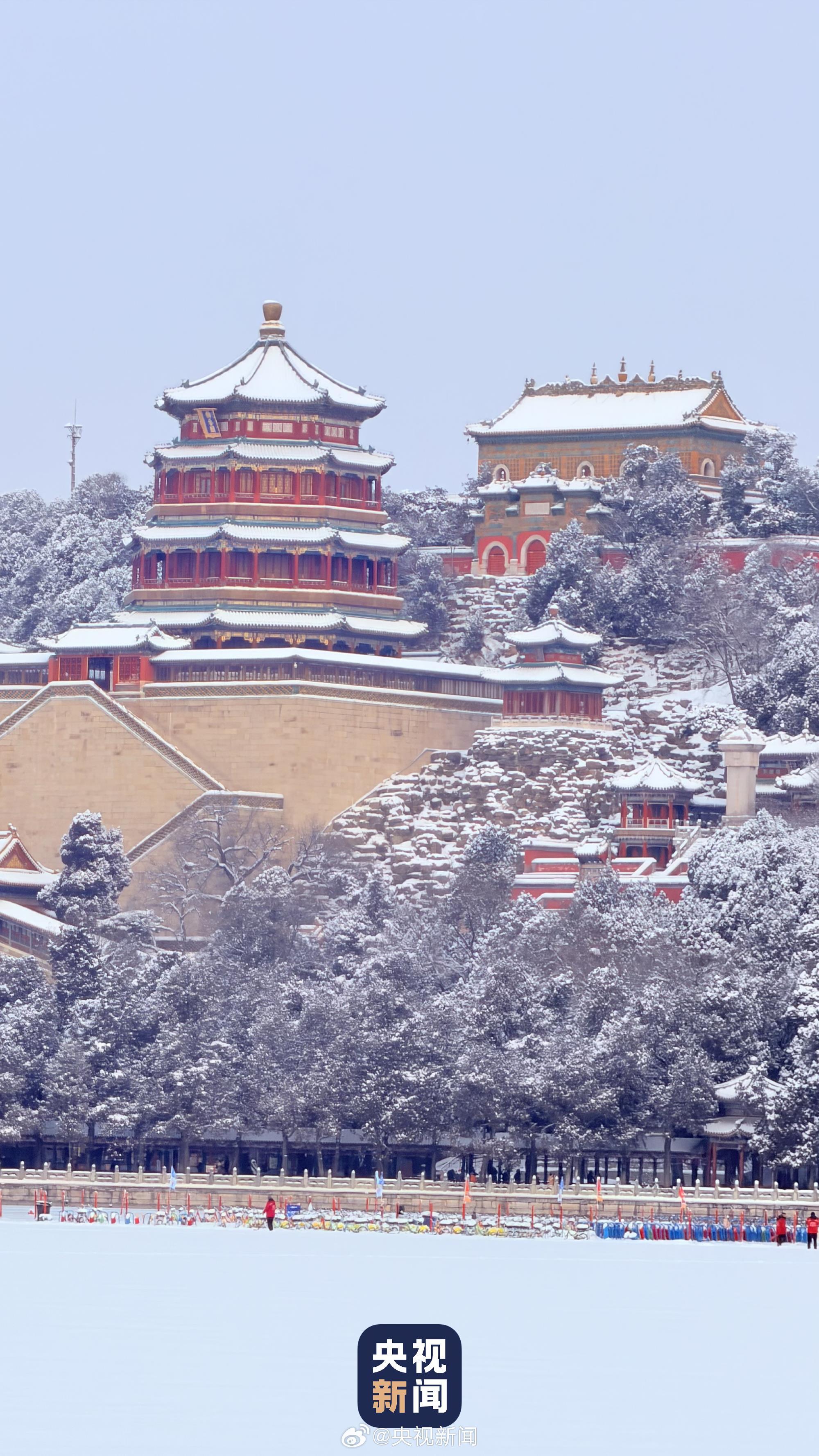 一场雪 颐和园美成了国画