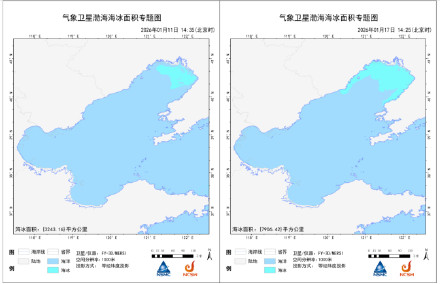 受寒潮影响渤海海冰面积显著增大