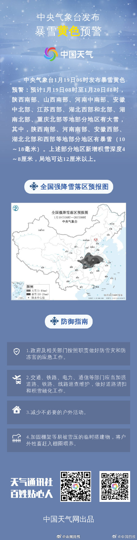 今天有暴雪黄色预警