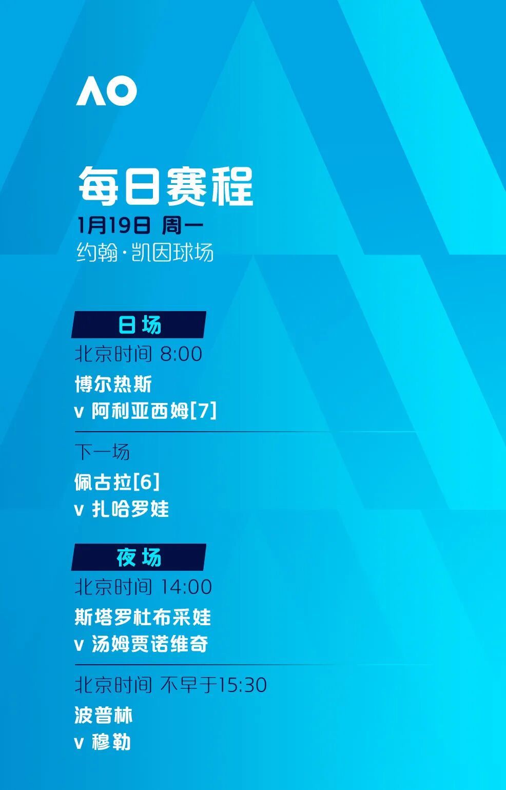 三位中国球员冲击次轮，澳网今日赛程公布：袁悦首轮挑战世界排名第二、六届大满贯冠军斯瓦泰克