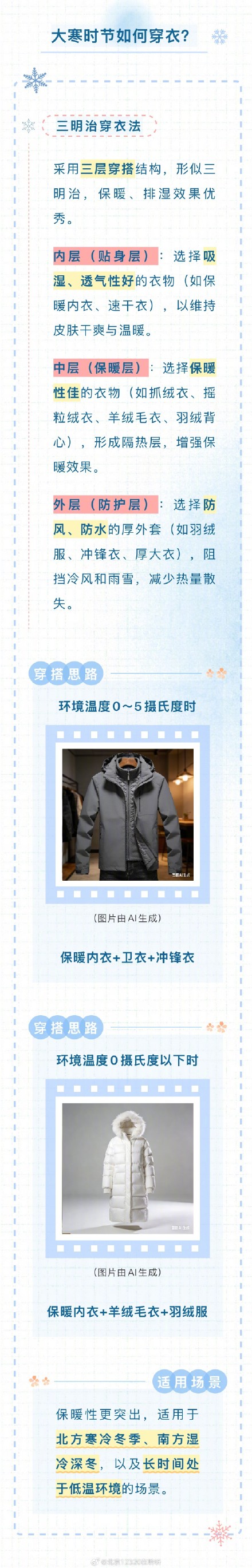 保暖≠穿得多！大寒时节，这套穿衣“公式”快来学！