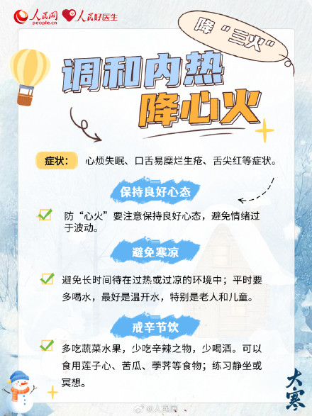 大寒养生，防三寒降三火喝三茶