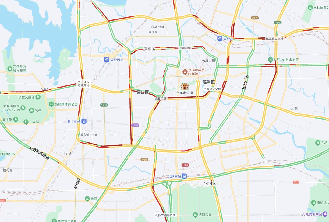 合肥正在降雪！市区多点缓行，地铁客流飙涨，绕城高速封闭