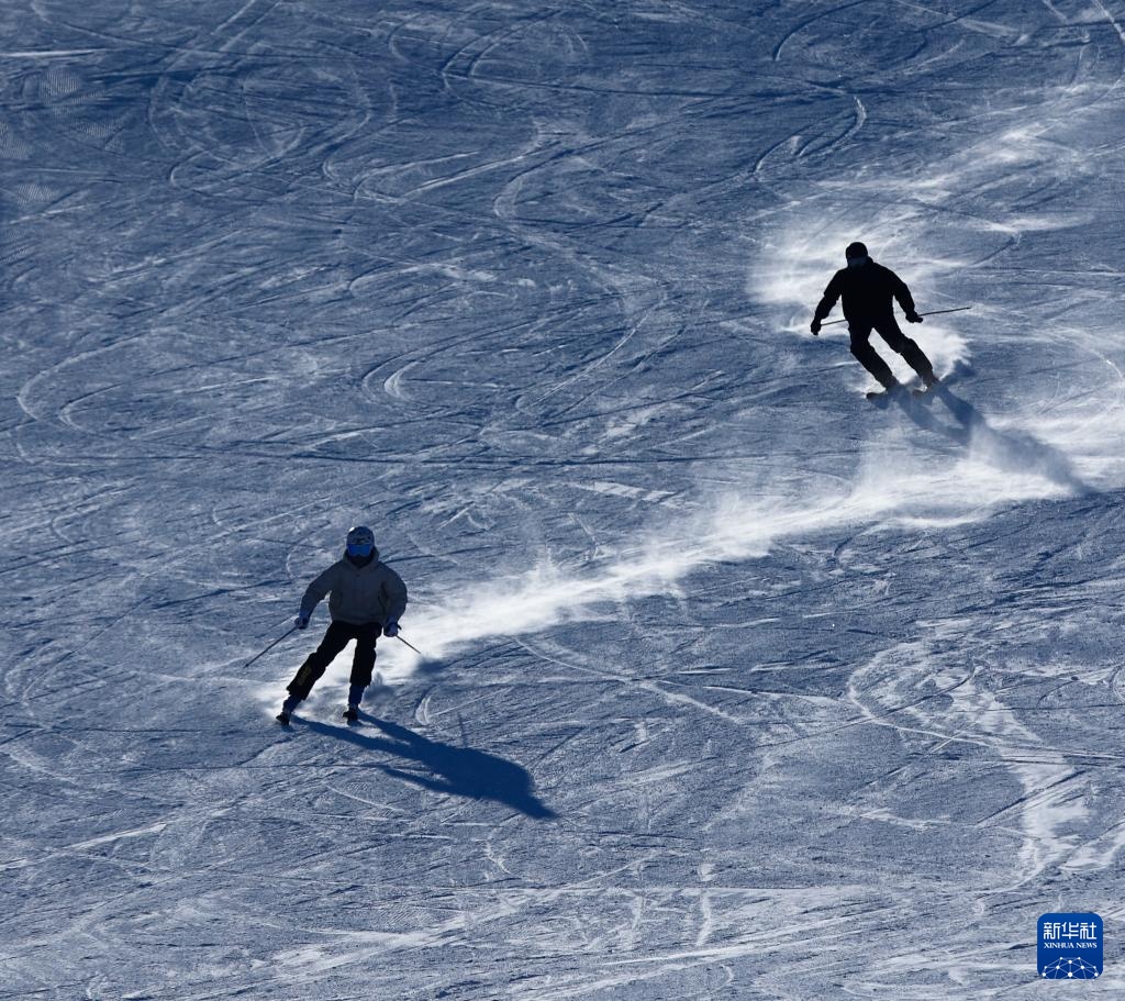 新疆阿勒泰：寒潮来袭 滑雪热情不减