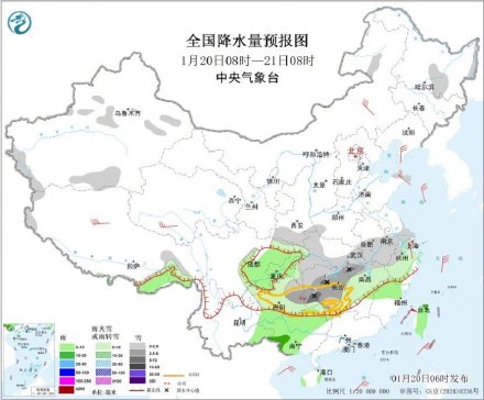 寒潮继续深入南方 &nbsp;湖南贵州广西有冻雨