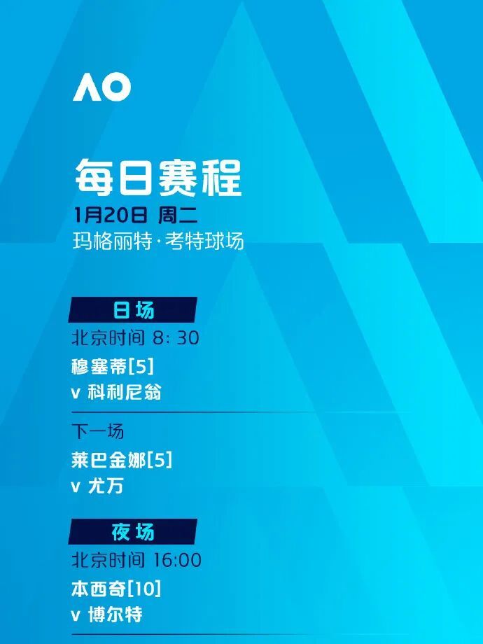 张帅、王欣瑜、吴易三位中国球员冲击单打次轮，澳网今日赛程公布
