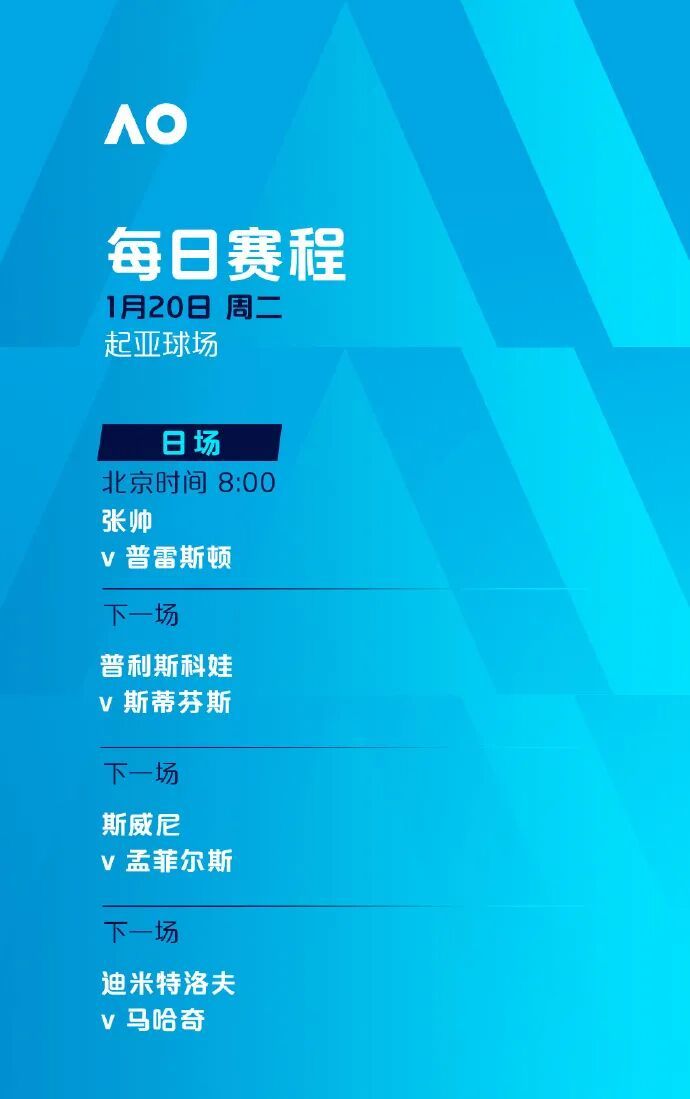 张帅、王欣瑜、吴易三位中国球员冲击单打次轮，澳网今日赛程公布