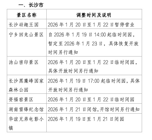 湖南多地景区因冰雪天气临时闭园