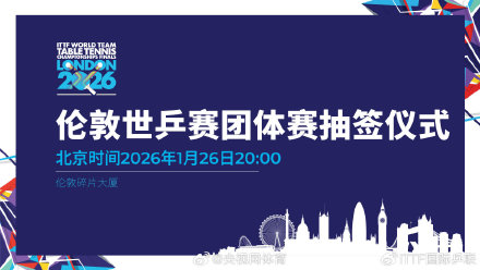 伦敦世乒赛分组抽签出炉