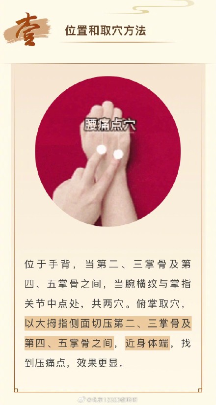 认识穴位 腰痛点穴