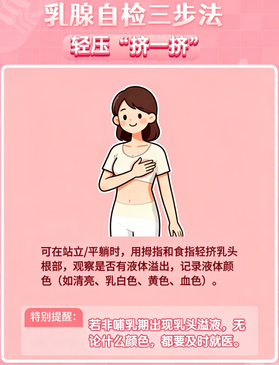 乳腺自查“一看、二摸、三挤”，每个女性都该掌握的自我保健法，中年女性每月必检