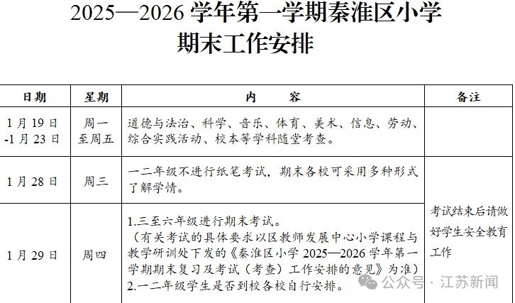 26天！南京中小学寒假通知来了！