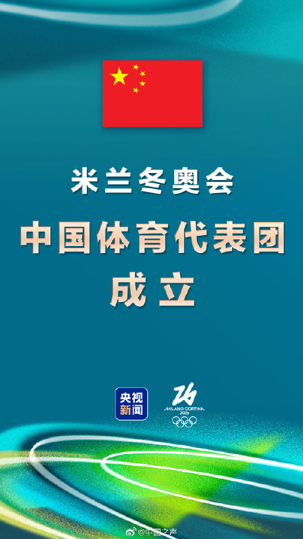 米兰冬奥中国代表团今天成立