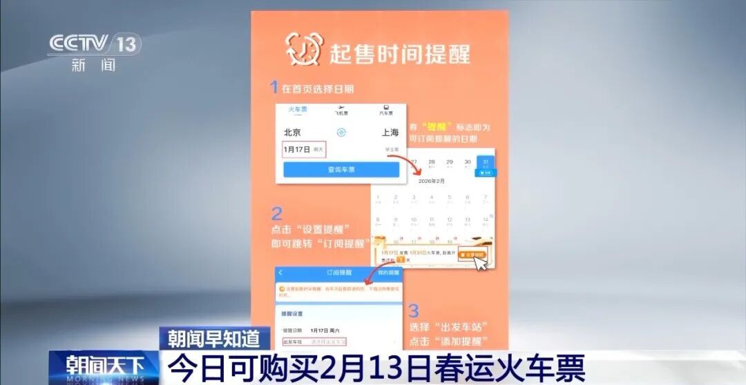 今日起可购买春运高峰火车票！附购票日历