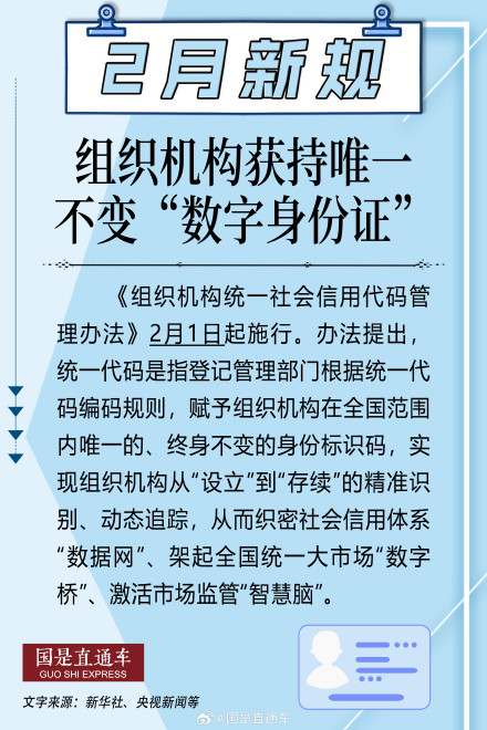 关注！2月起这些新规将开始施行
